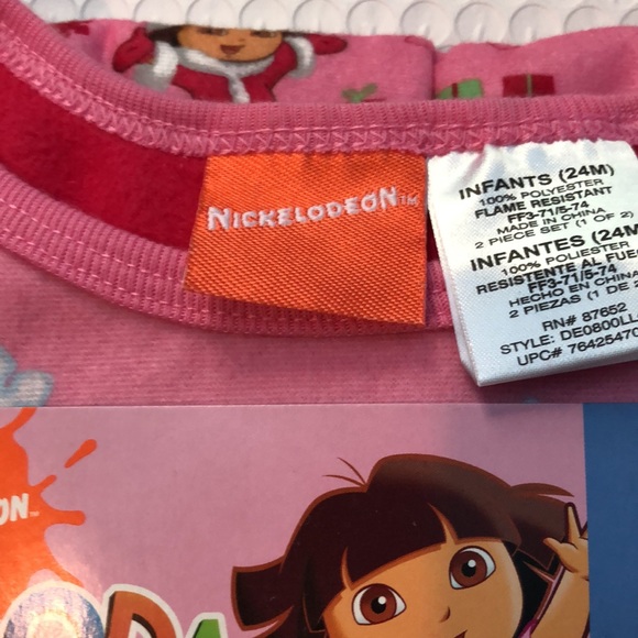 Dora The Explorer 2 Piece Flannel Pajama Set Girls 24 Months New With Defects - Picture 3 of 14